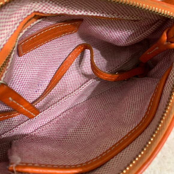 DOONEY & BOURKE Vintage Y2K Orange Pebbled Leather Mini Barrel Bag - Picture 9 of 16